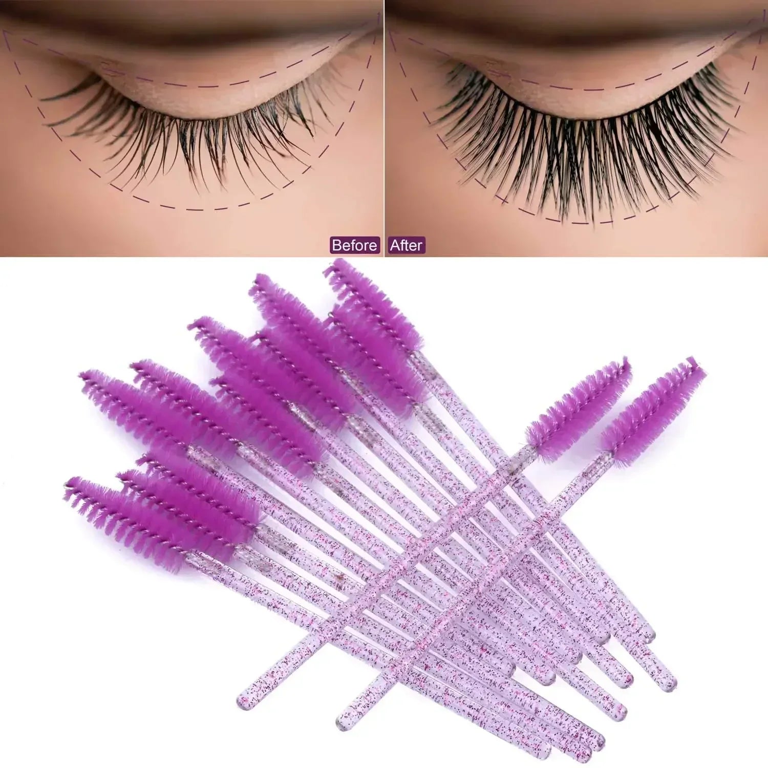 500pcs Disposable Mascara Wands for Eyelash Extensions
