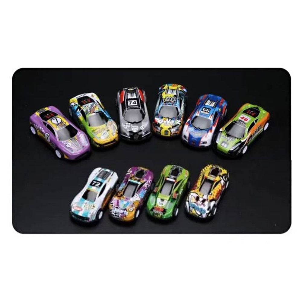 Alloy Pull-Back Racing Cars 10/20/30 – Colorful Inertia Vehicles with Storage Box for Kids