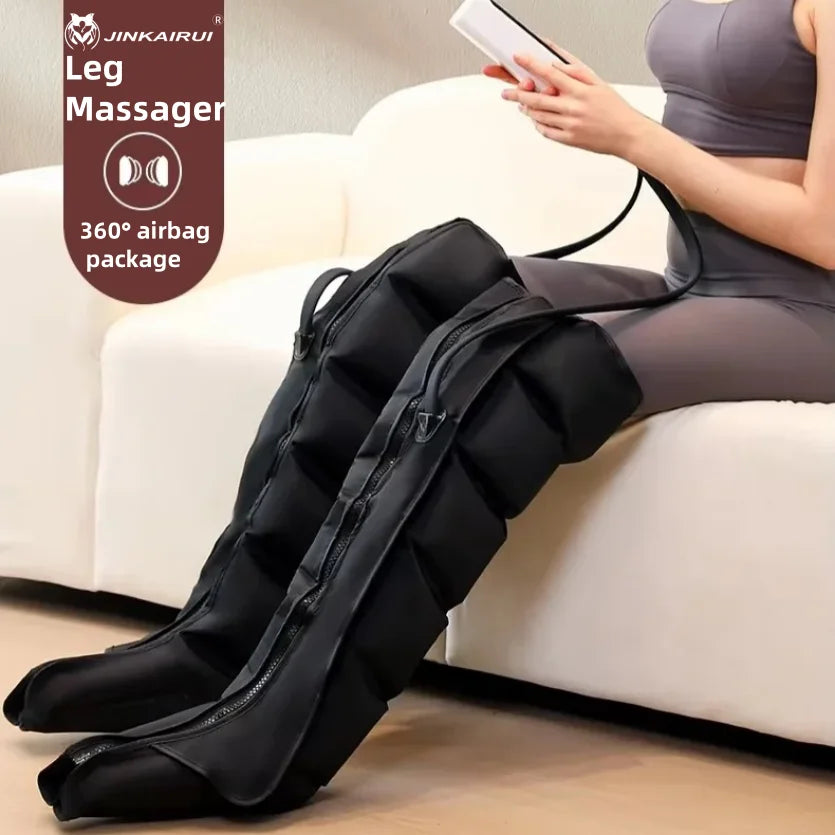 JinKairui Extended Electric Air Compression Leg Massager with Remote Control for Deep Thigh, Calf, and Foot Relaxation 🦵✨