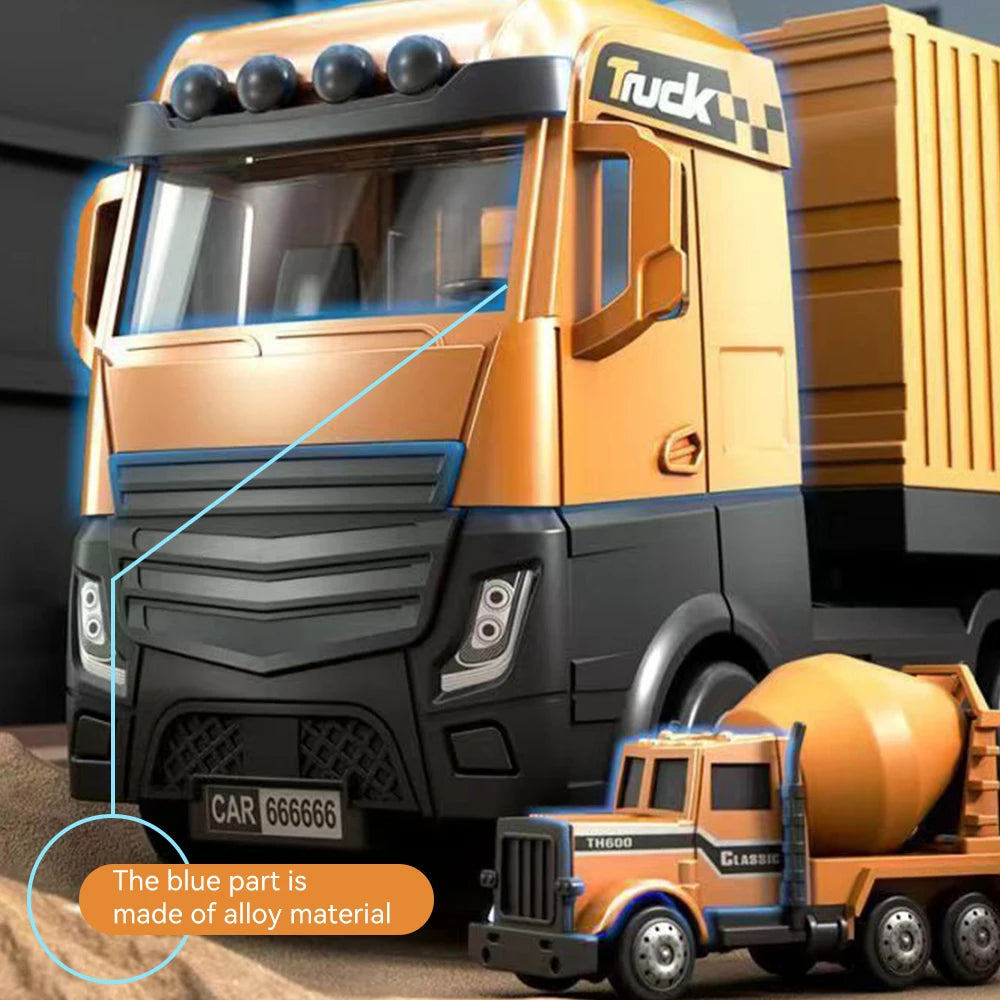 Kids Alloy Construction Vehicle Set – Truck, Crane, Excavator & Forklift – Fun Playset for Boys Ages 3-6
