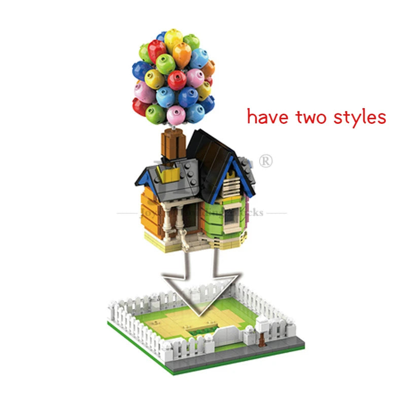 555PCS MOC 7025 Floating Balloon House Building Blocks – Suspended Home Display Toy Gift