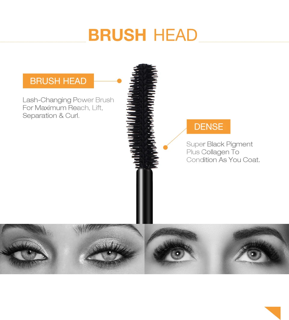 3D Mascara Lengthening Black Lash Eyelash Extension Eye Lashes Brush.