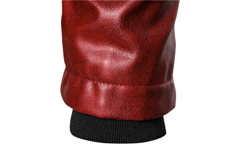 New Winter Fleece Motorcycle Leather Jacket Men Turn Down Fur Collar Slim Fit Warm PU Bomber Jackets Coats Mens Moto Biker Coat