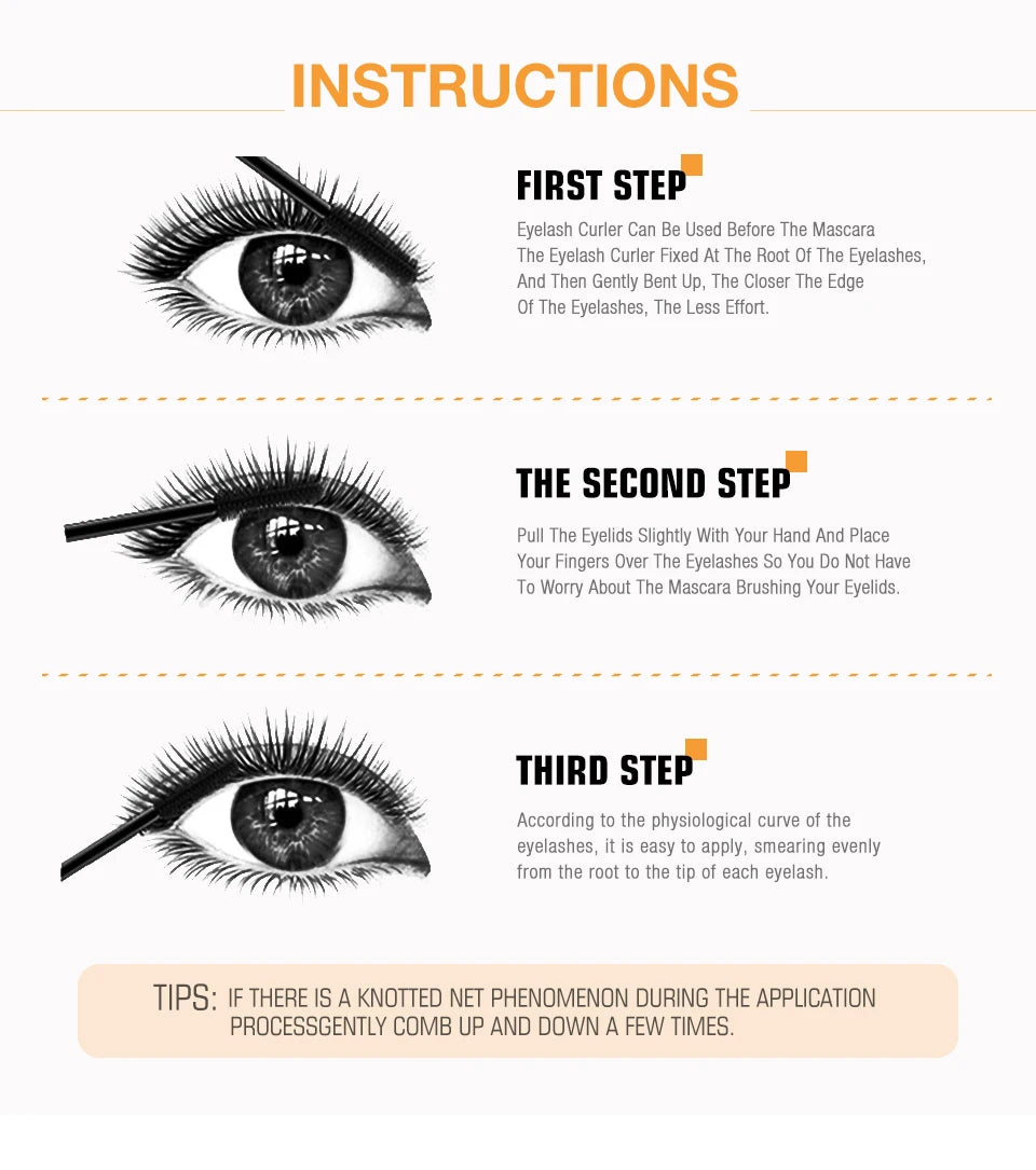3D Mascara Lengthening Black Lash Eyelash Extension Eye Lashes Brush.