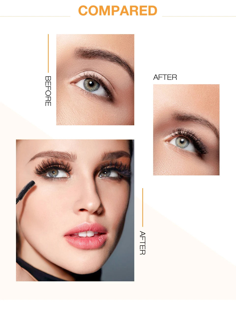 3D Mascara Lengthening Black Lash Eyelash Extension Eye Lashes Brush.