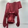 High Quality Silk Loose Long Sleeve Two Piece With Shorts