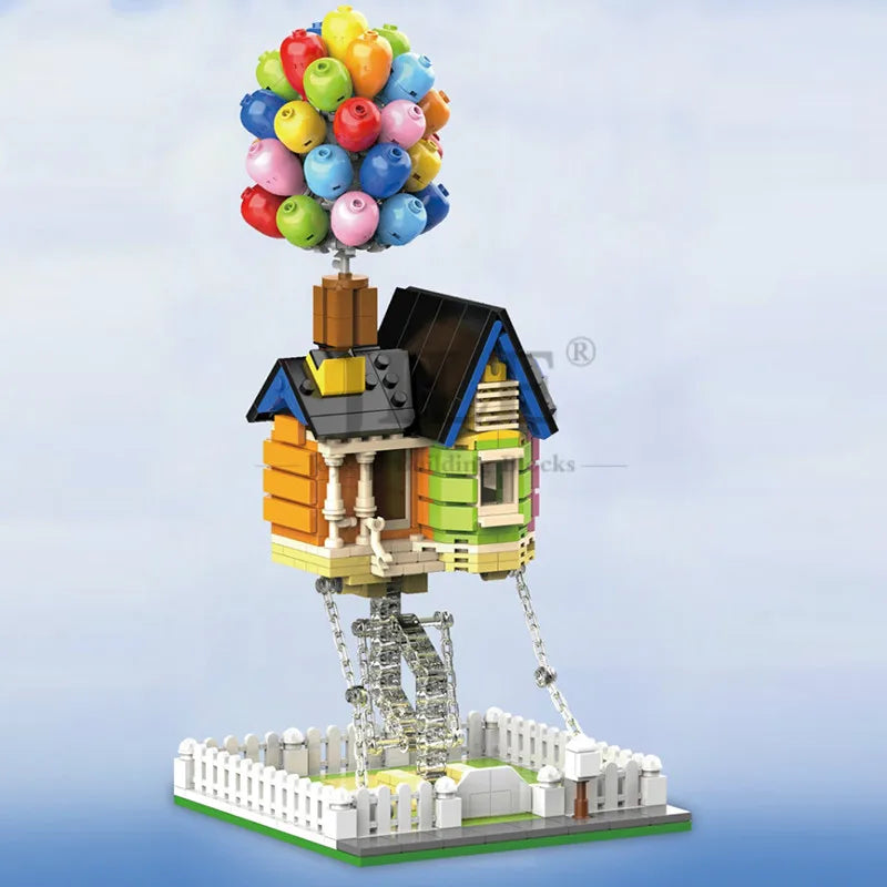 555PCS MOC 7025 Floating Balloon House Building Blocks – Suspended Home Display Toy Gift