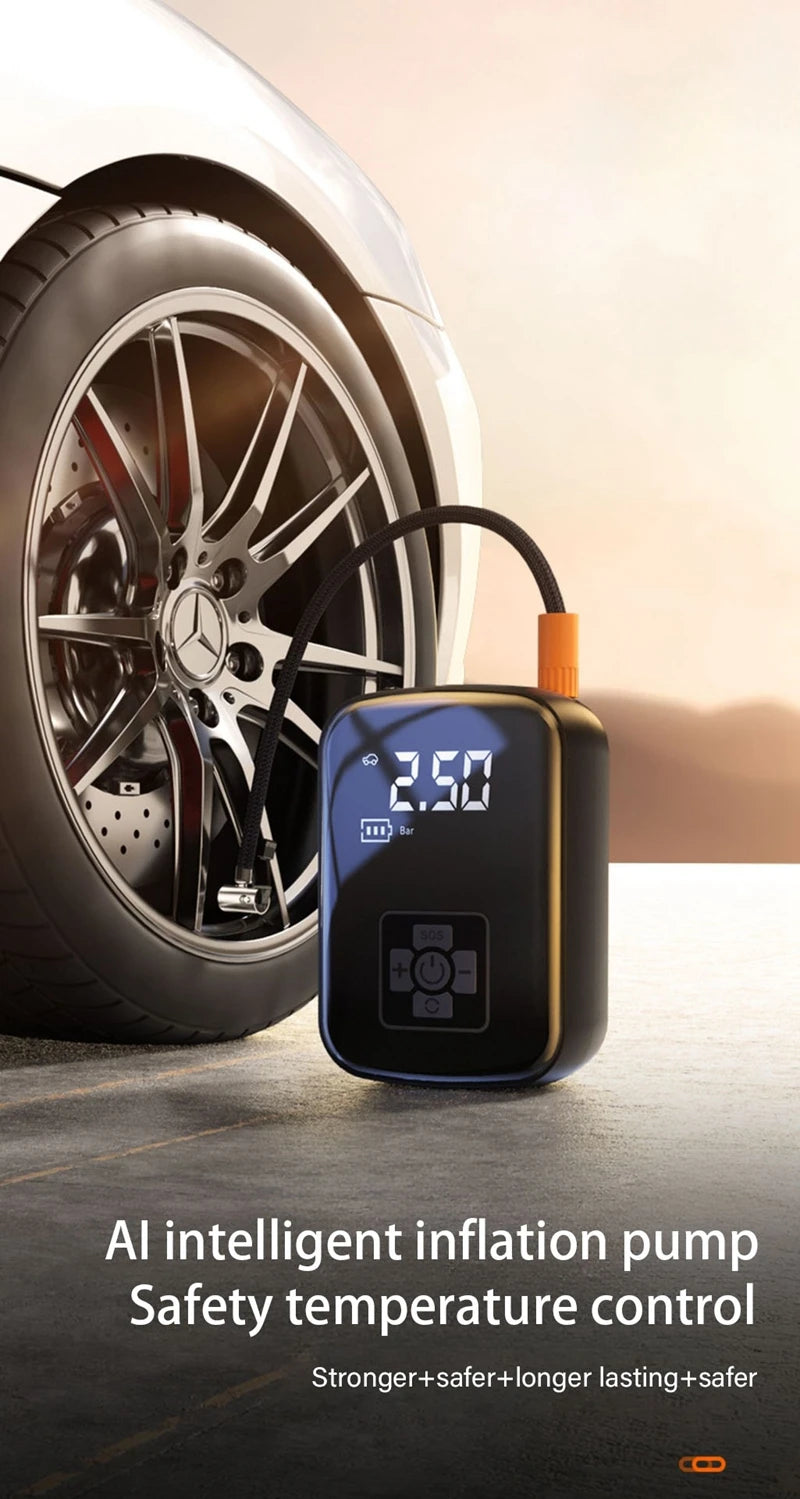 Wireless Car Air Compressor Air Pump Electric Tire Inflator Pump for Motorcycle Bicycle AUTO Tyre with Digital Display