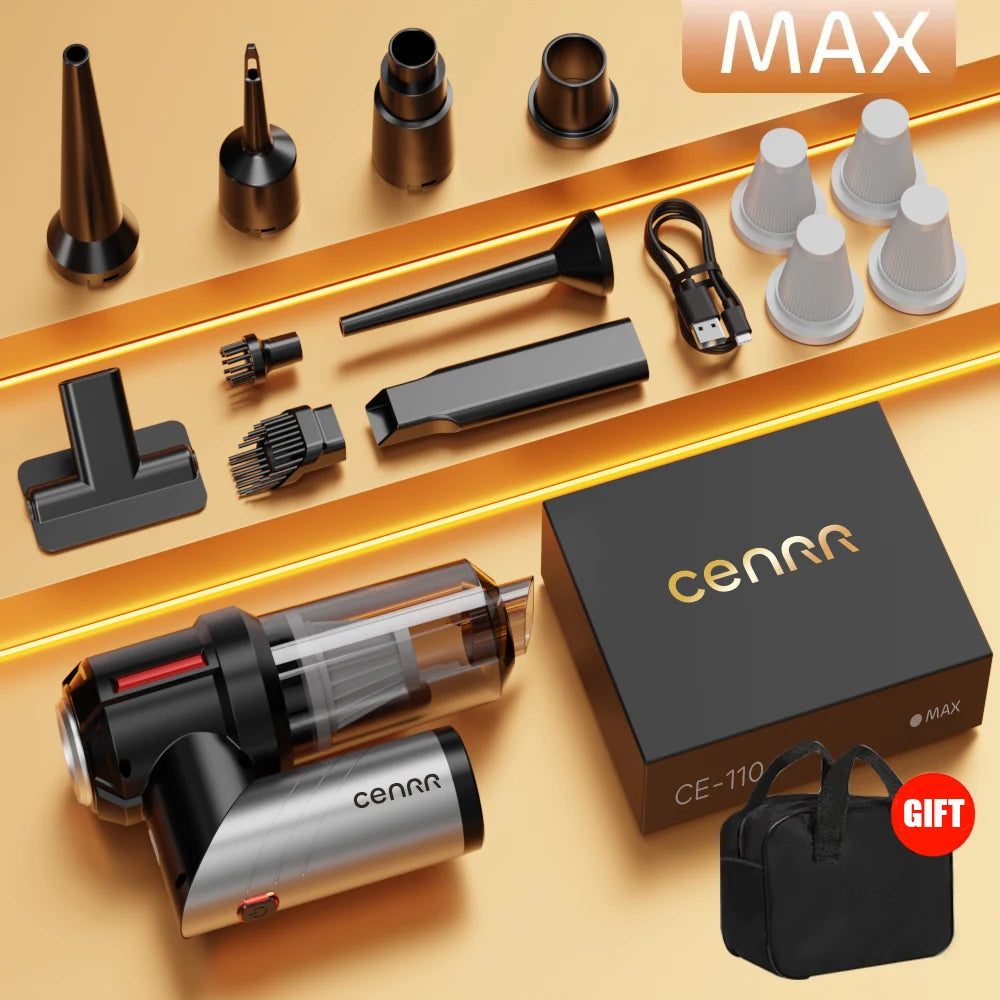 CENRR 998000PA Powerful Mini Cordless Car Vacuum Cleaner – Portable Handheld Vacuum & Blower for Car and Home Cleaning