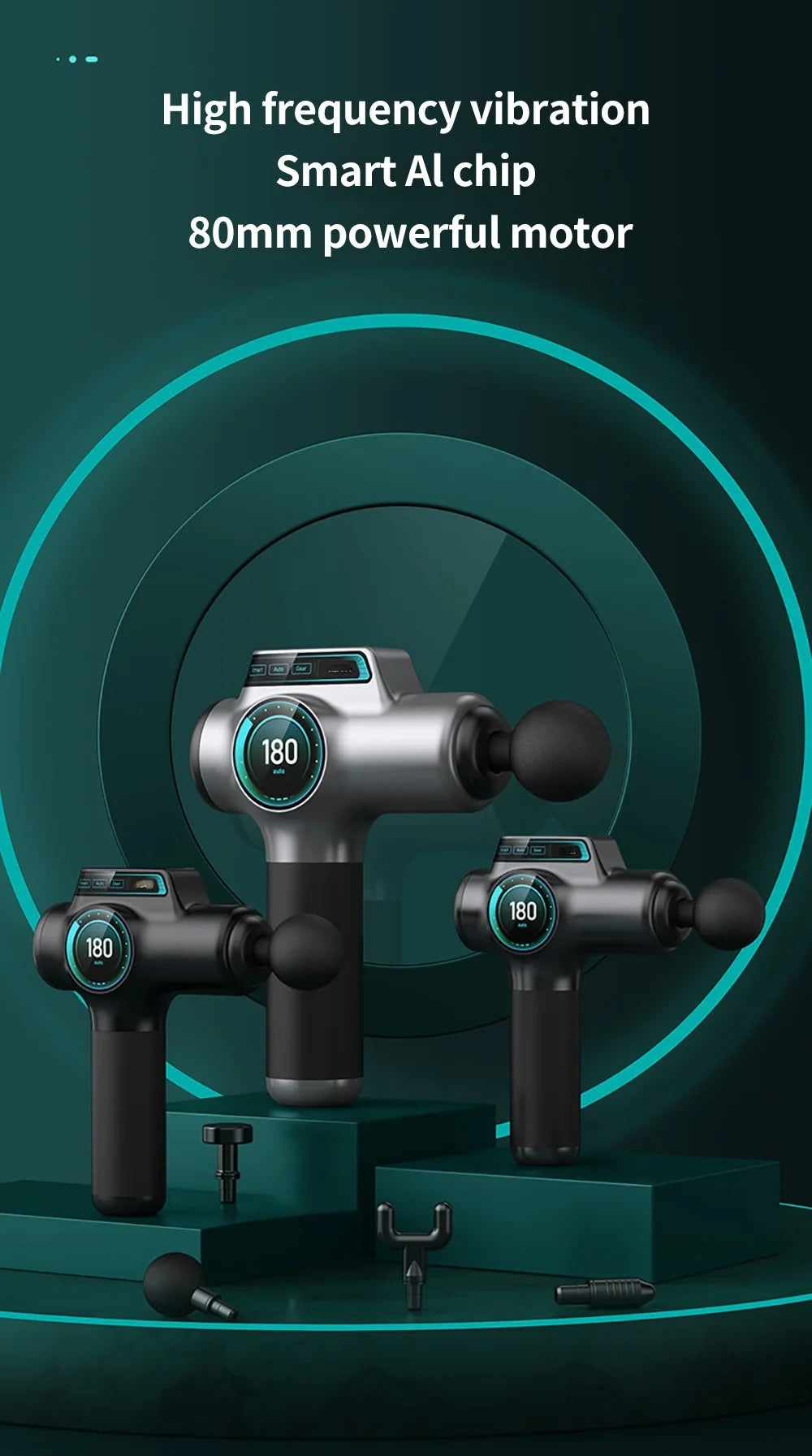 Elite 99-Level Percussion Massage Gun for Deep Muscle Therapy, Quiet Electric Body Massager for Fast Recovery and Pain Relief