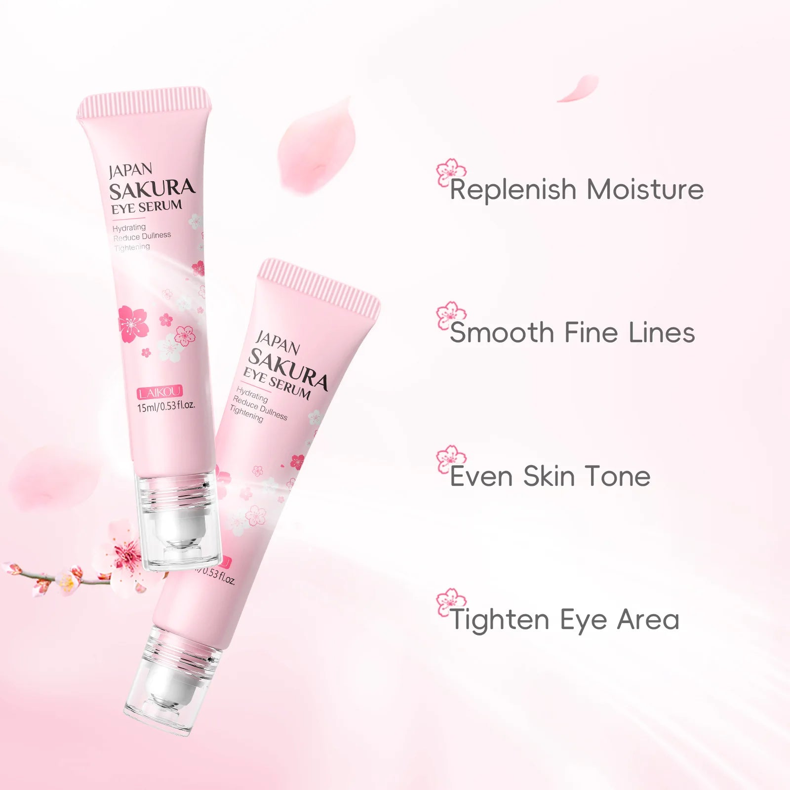 Sakura Eye Serum Roller Massage Hyaluronic Acid Skin Care