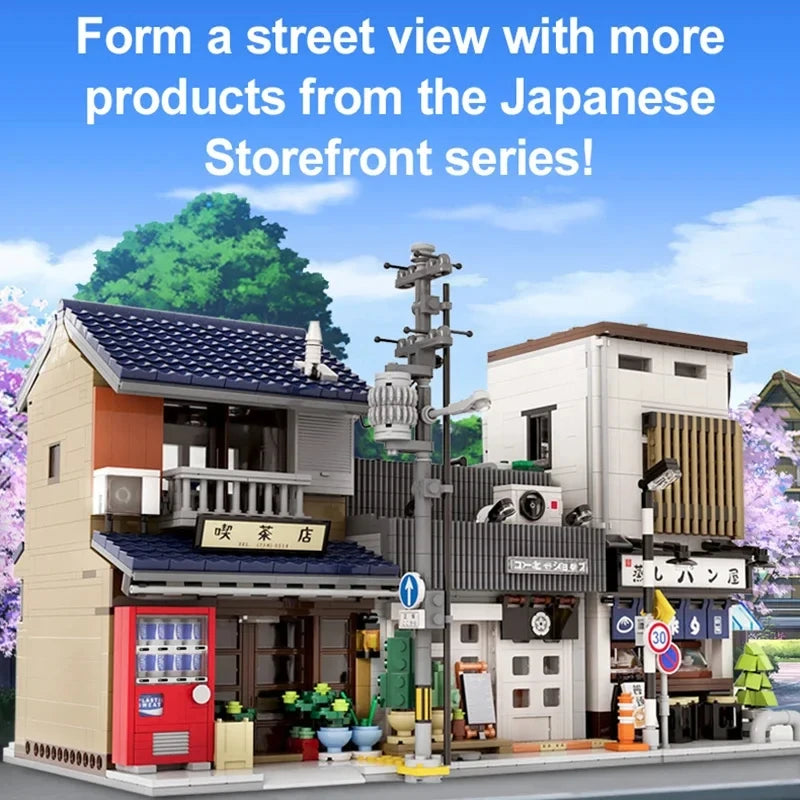Cada LED Japanese Street View Building Blocks – Steamed Bun House & Summer Café Set