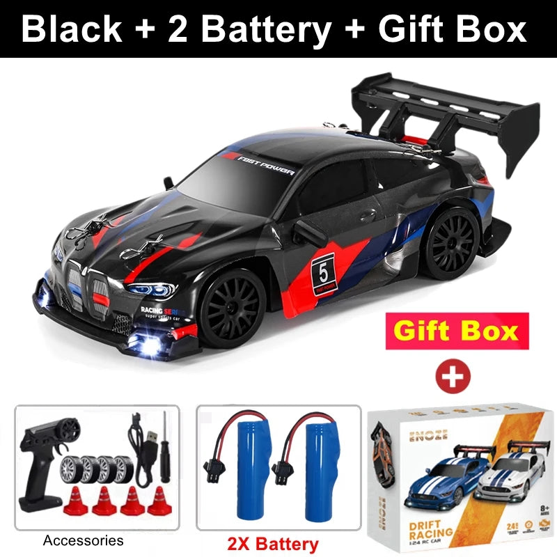4WD RC Drift Car – High-Speed Remote Control Racing Vehicle with LED Lights and 2.4GHz Controller for Kids