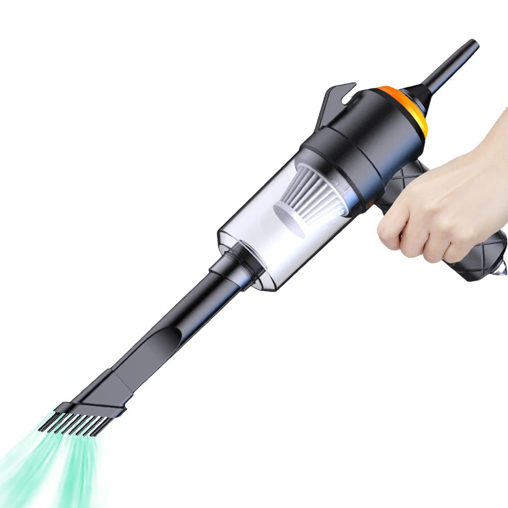 Rechargeable 6-in-1 Car Vacuum Cleaner with Type-C Charging, Powerful Suction & Air Blower for Car, Home and Office Cleaning