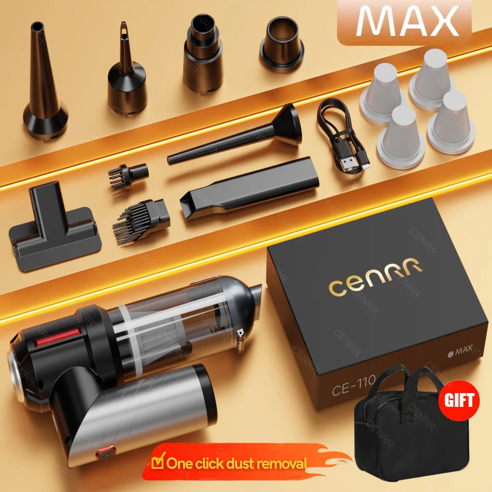 CENRR 998000PA Powerful Mini Cordless Car Vacuum Cleaner – Portable Handheld Vacuum & Blower for Car and Home Cleaning