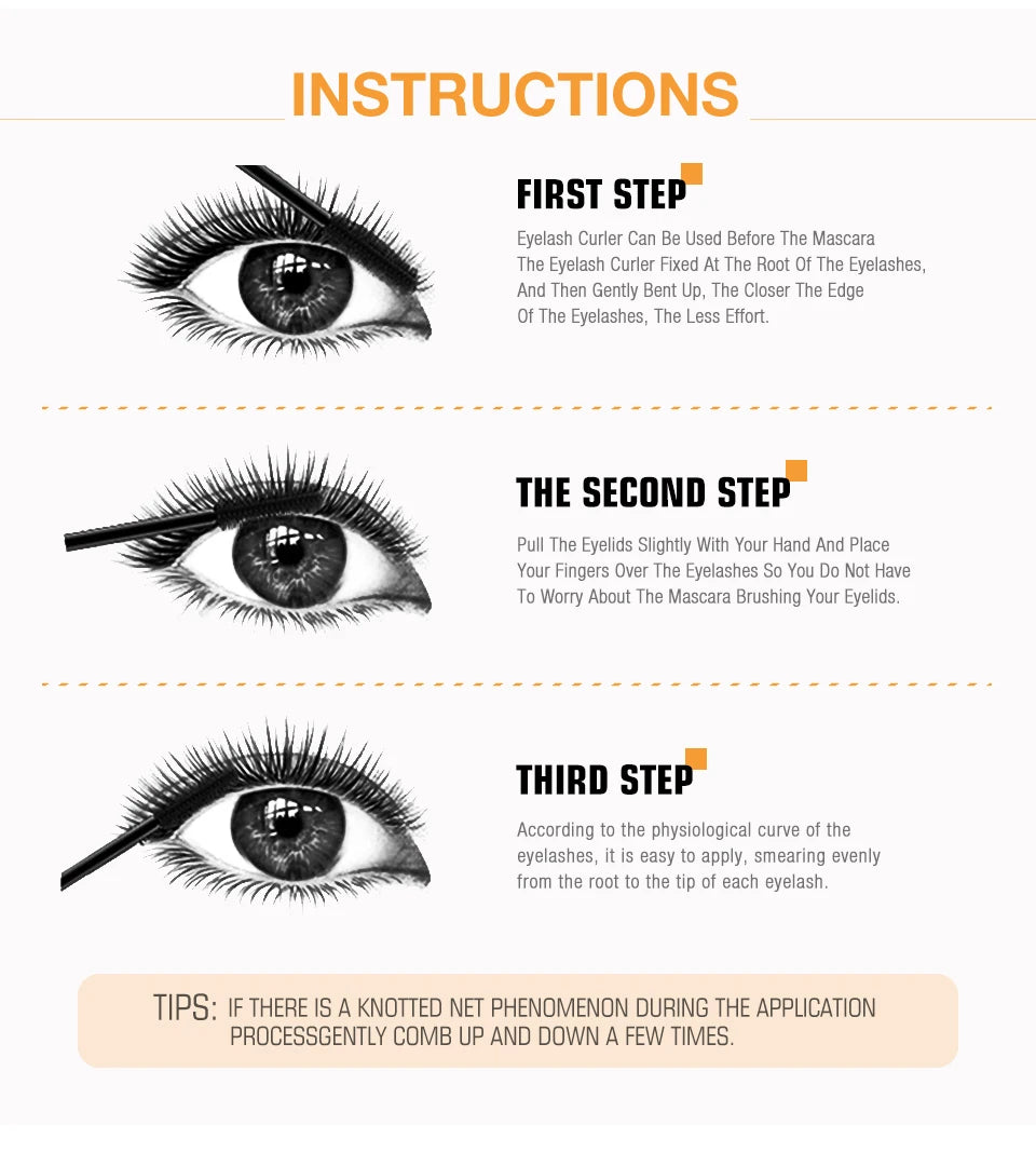 3D Mascara Lengthening Black Lash Eyelash Extension Eye Lashes Brush.