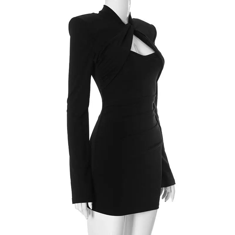 Women’s Polyester Wrap Dress with Waist Detail
