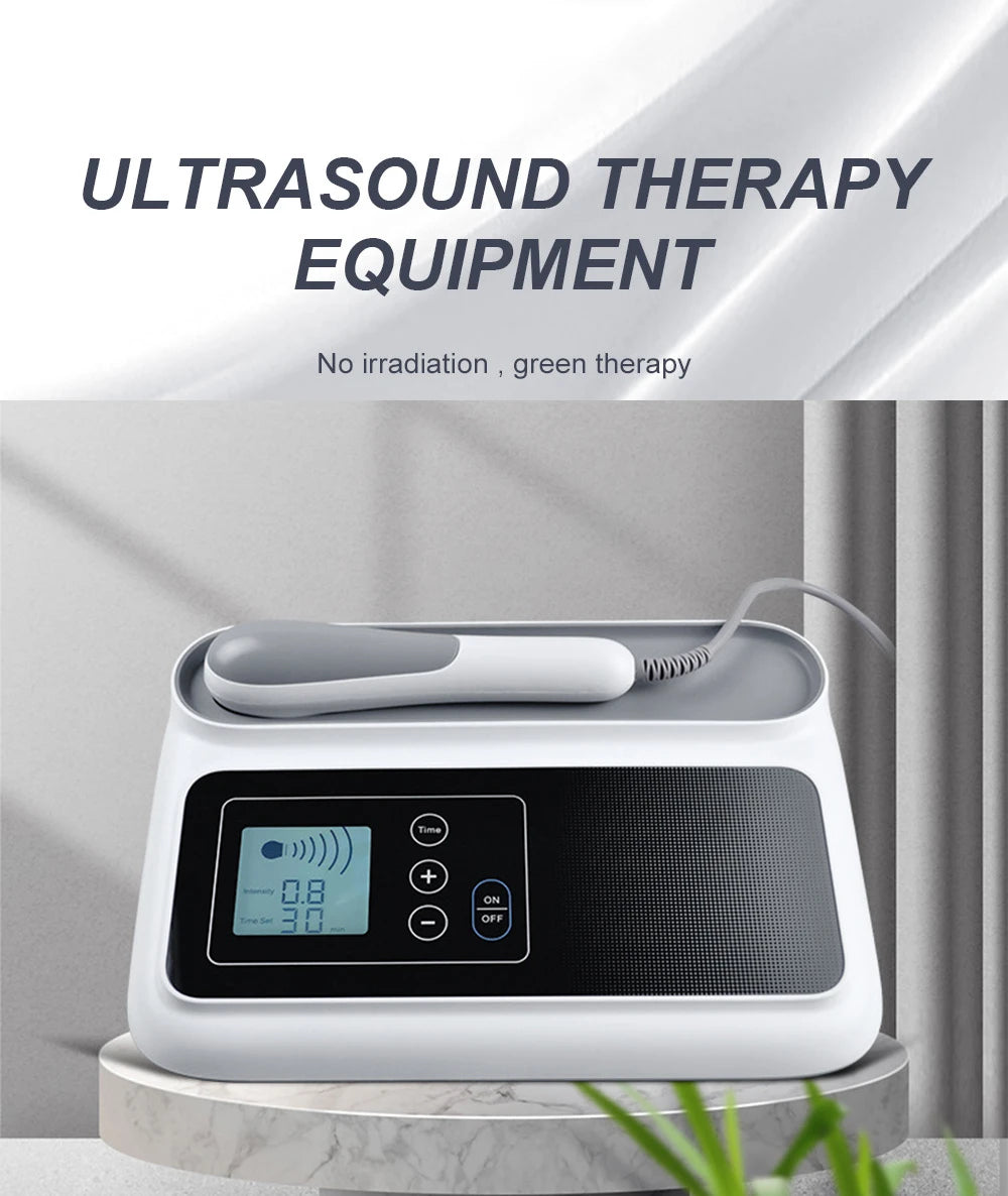 Drug-free ultrasound therapy machine designed to relieve muscle soreness and joint discomfort with digital LCD screen ⚡🧠
