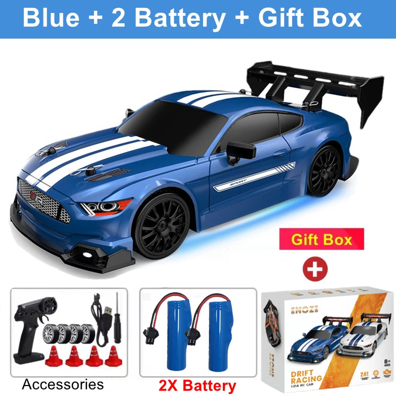 4WD RC Drift Car – High-Speed Remote Control Racing Vehicle with LED Lights and 2.4GHz Controller for Kids