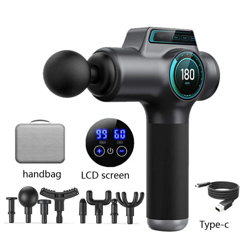 Elite 99-Level Percussion Massage Gun for Deep Muscle Therapy, Quiet Electric Body Massager for Fast Recovery and Pain Relief