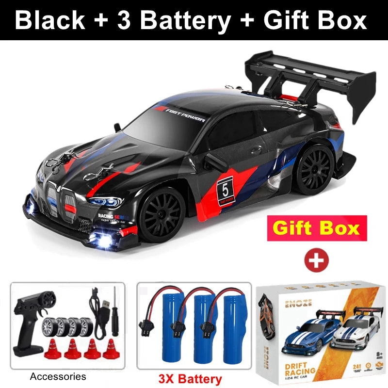 4WD RC Drift Car – High-Speed Remote Control Racing Vehicle with LED Lights and 2.4GHz Controller for Kids
