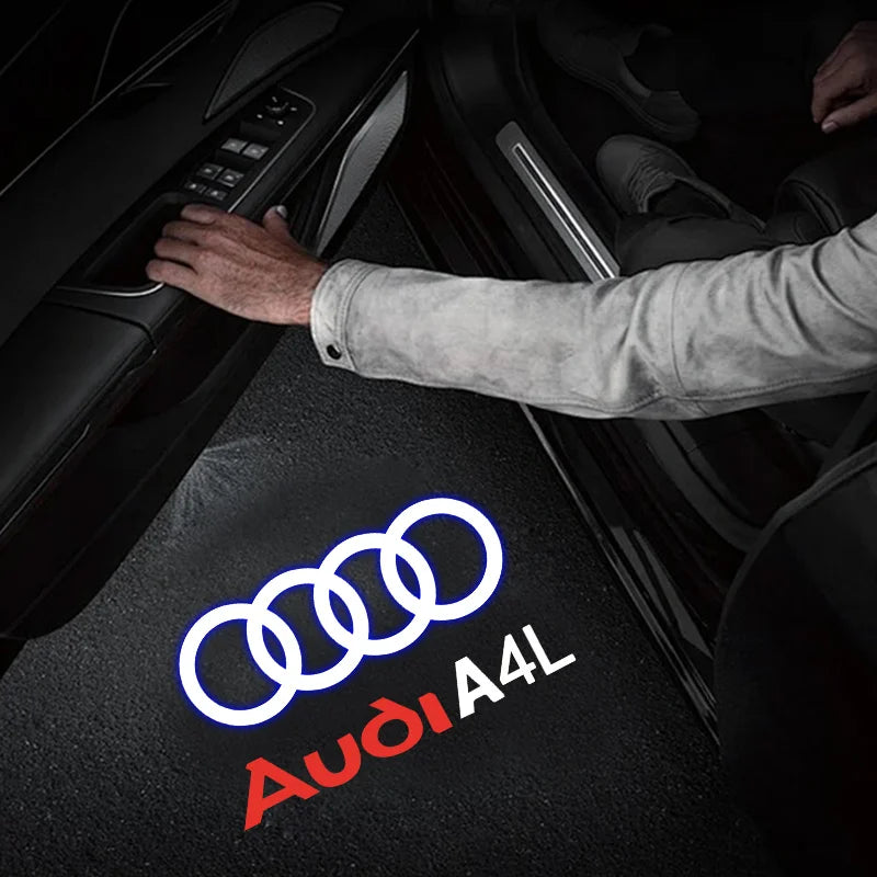 LED Car Door Logo Projector Welcome Light Laser for Audi A1, A3, A4, A5, A6, A7, A8, Q3, Q5, Q7, TT (B5, B6, B7, B8, C5, C6, C7, 8V) Premium Car Accessory