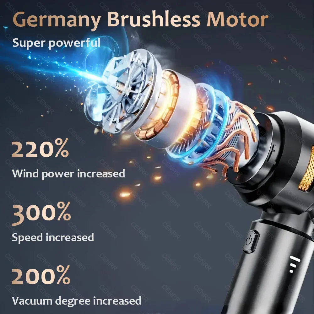 CENRR 998000PA Powerful Cordless Car Vacuum Cleaner – Portable Handheld Wireless Auto Cleaner for Car Interior and Accessories