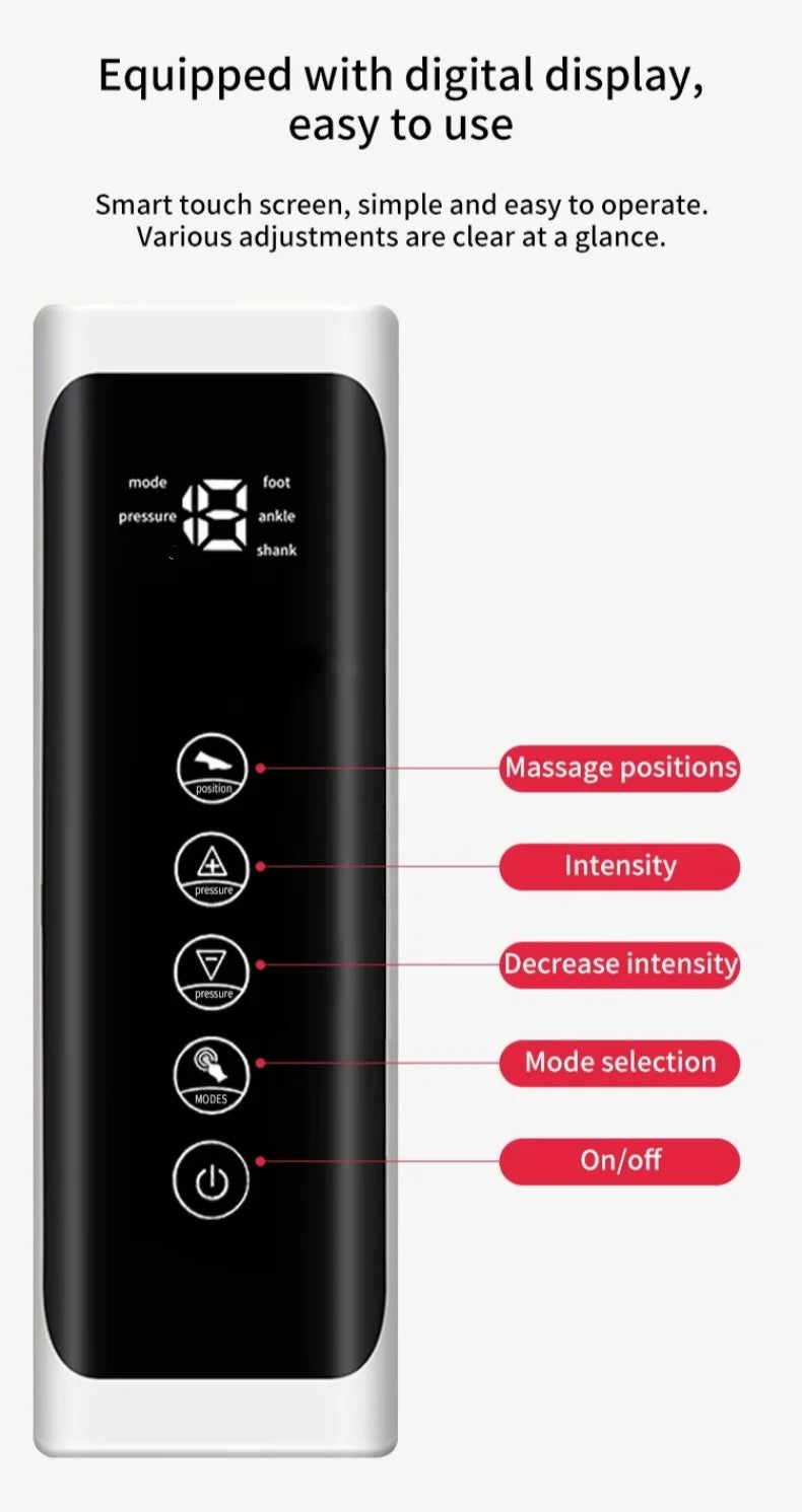JinKairui Extended Electric Air Compression Leg Massager with Remote Control for Deep Thigh, Calf, and Foot Relaxation 🦵✨