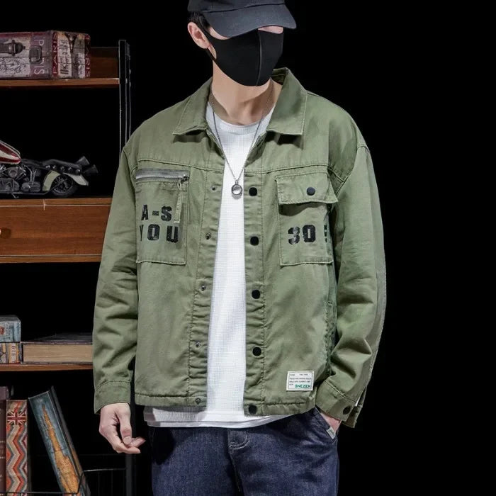 American Style Vintage Workwear Shirt Loose Casual Versatile Cotton Top Fashionable Simple Autumn Men's Clothing