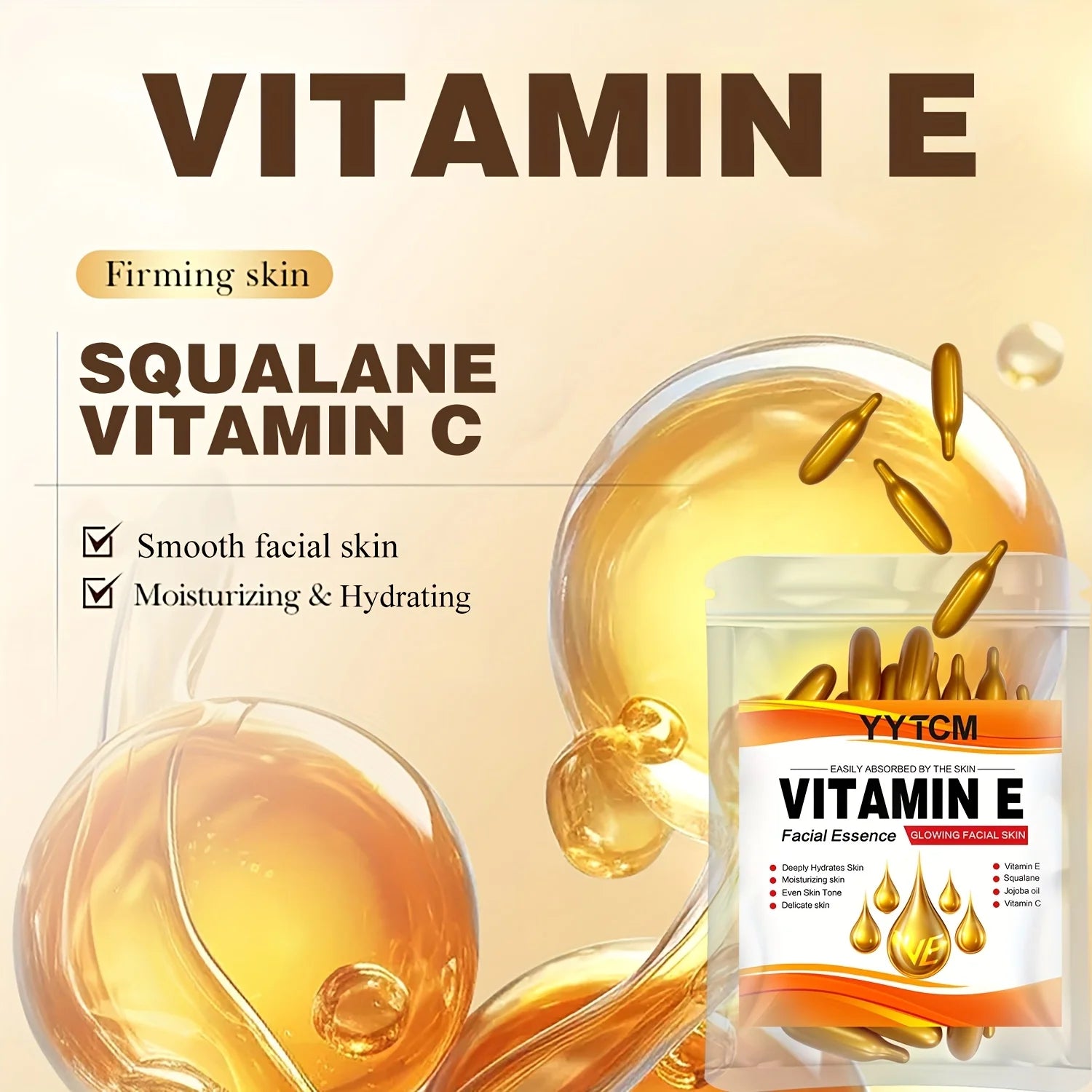 Vitamin E Deep Moisturizing Capsule Essence, Hydrates and Smoothest the Skin.