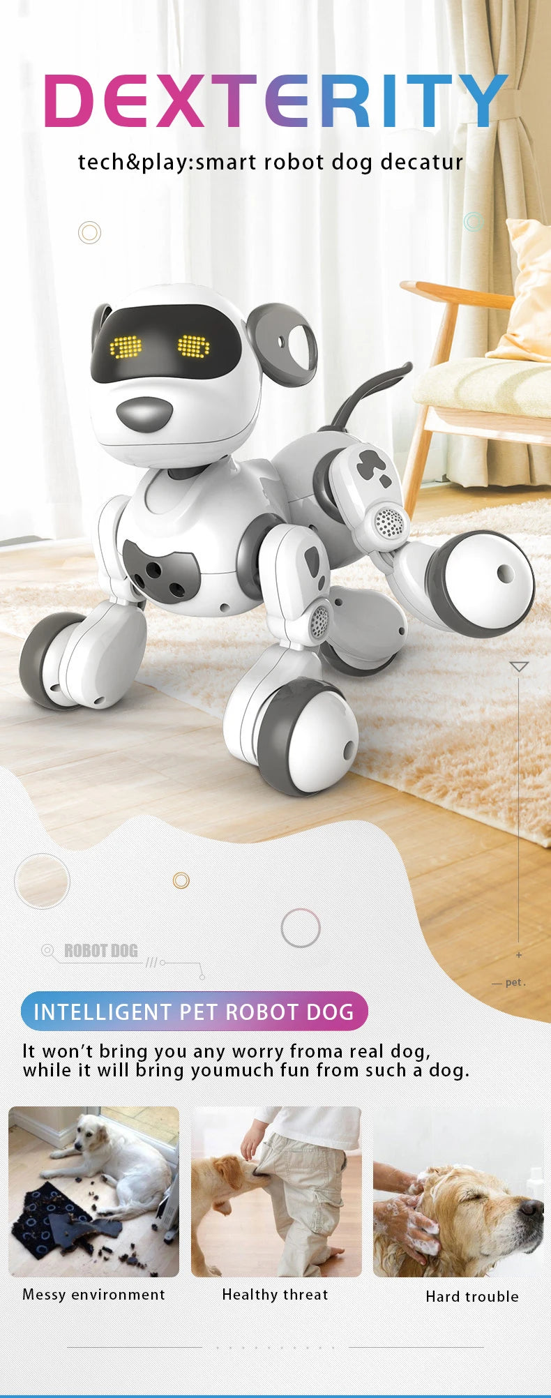 RC Robot Dog – Stunt Moves, Voice Command & Touch-Sense Music Toy for Kids (18011)