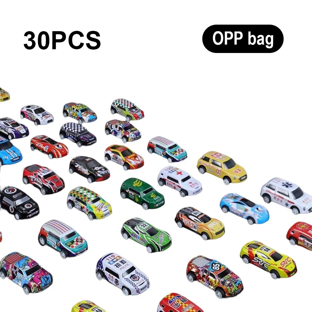 Alloy Pull-Back Racing Cars 10/20/30 – Colorful Inertia Vehicles with Storage Box for Kids