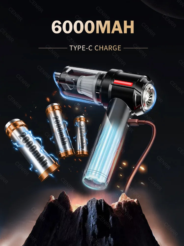 CENRR 998000PA Powerful Mini Cordless Car Vacuum Cleaner – Portable Handheld Vacuum & Blower for Car and Home Cleaning
