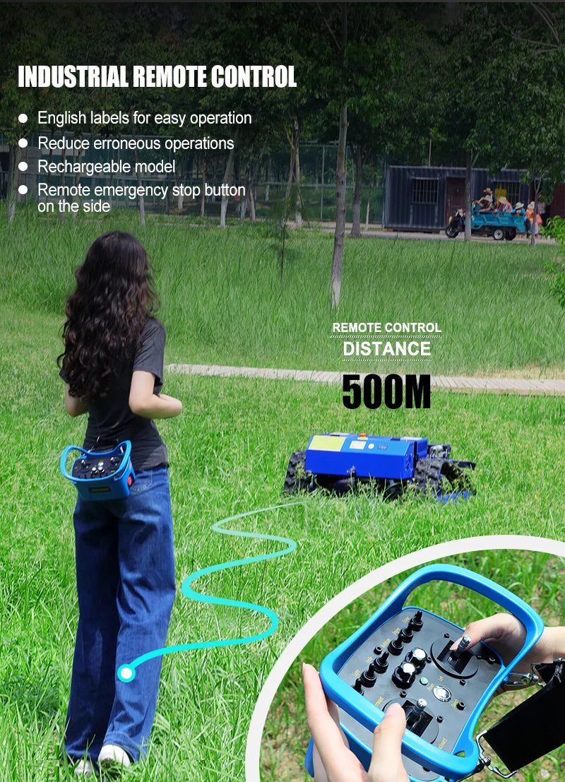 Crawler RC Lawn Mower – Personalized 550mm Cutting Width -Industrial-Grade Remote Grass Cutter, CE & EPA Certified