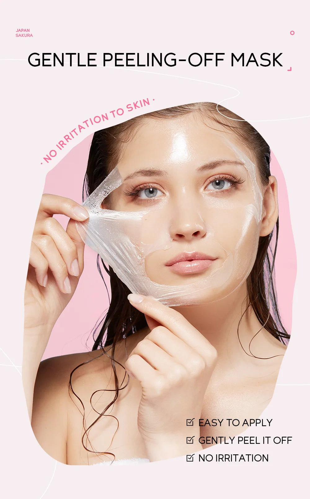 LAIKOU 24K Gold Sakura Peeling Face Mask Anti Wrinkle Whitening Blackhead Removal Facial Tear Off Mask