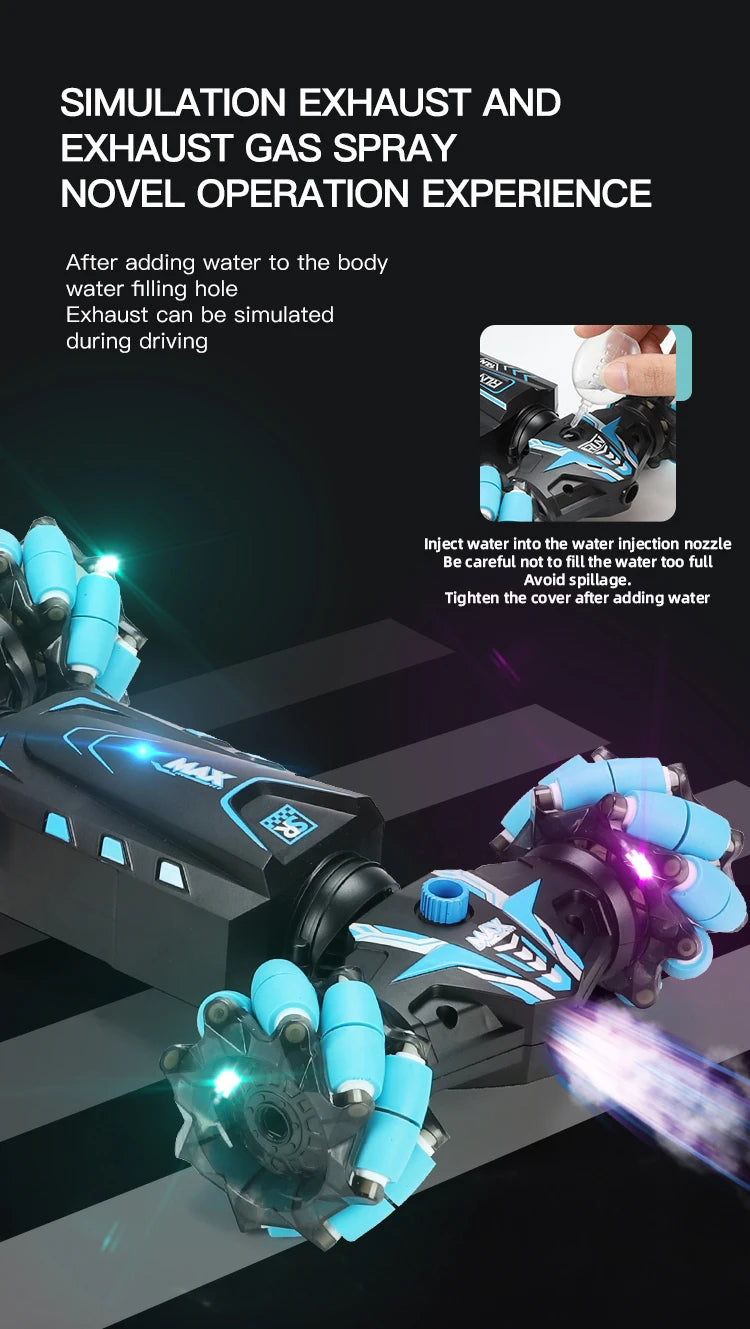 4WD Stunt Remote Control Car with LED Lights, Gesture Sensing, Deformable Twisting & Climbing Features – Electronic Toy for Kids