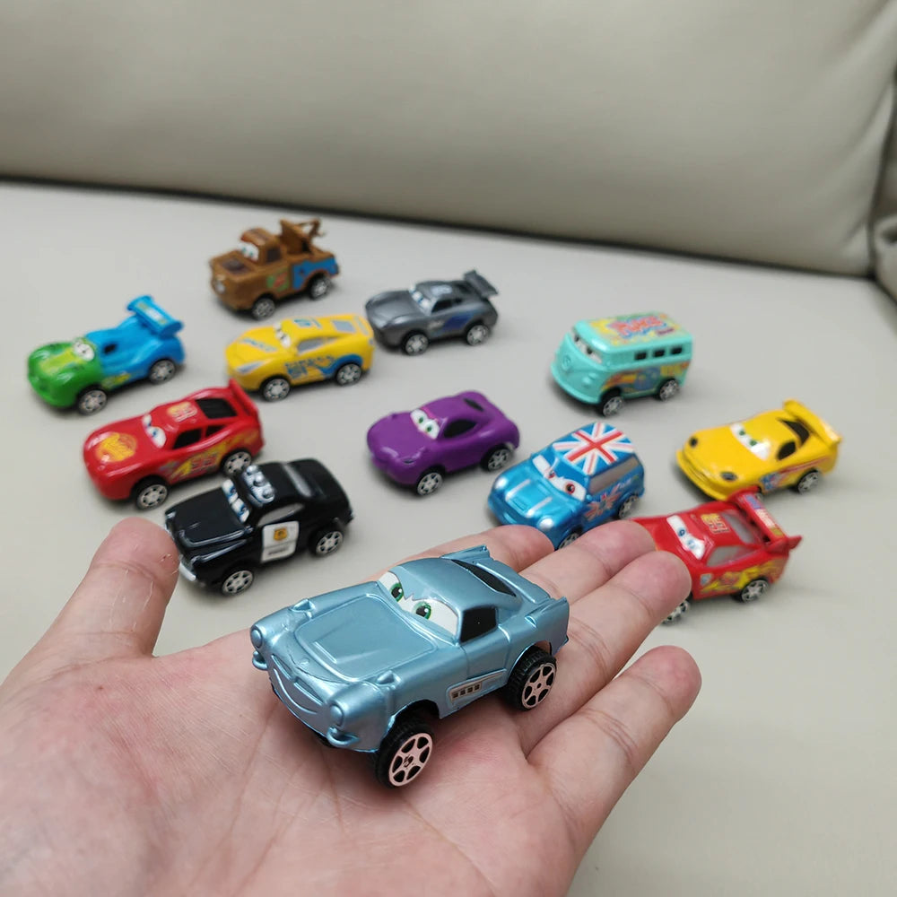 12-Piece Pixar Cars Toy Set – Lightning McQueen, Jackson Storm & Mater Pull-Back Cars for Kids’ Birthday