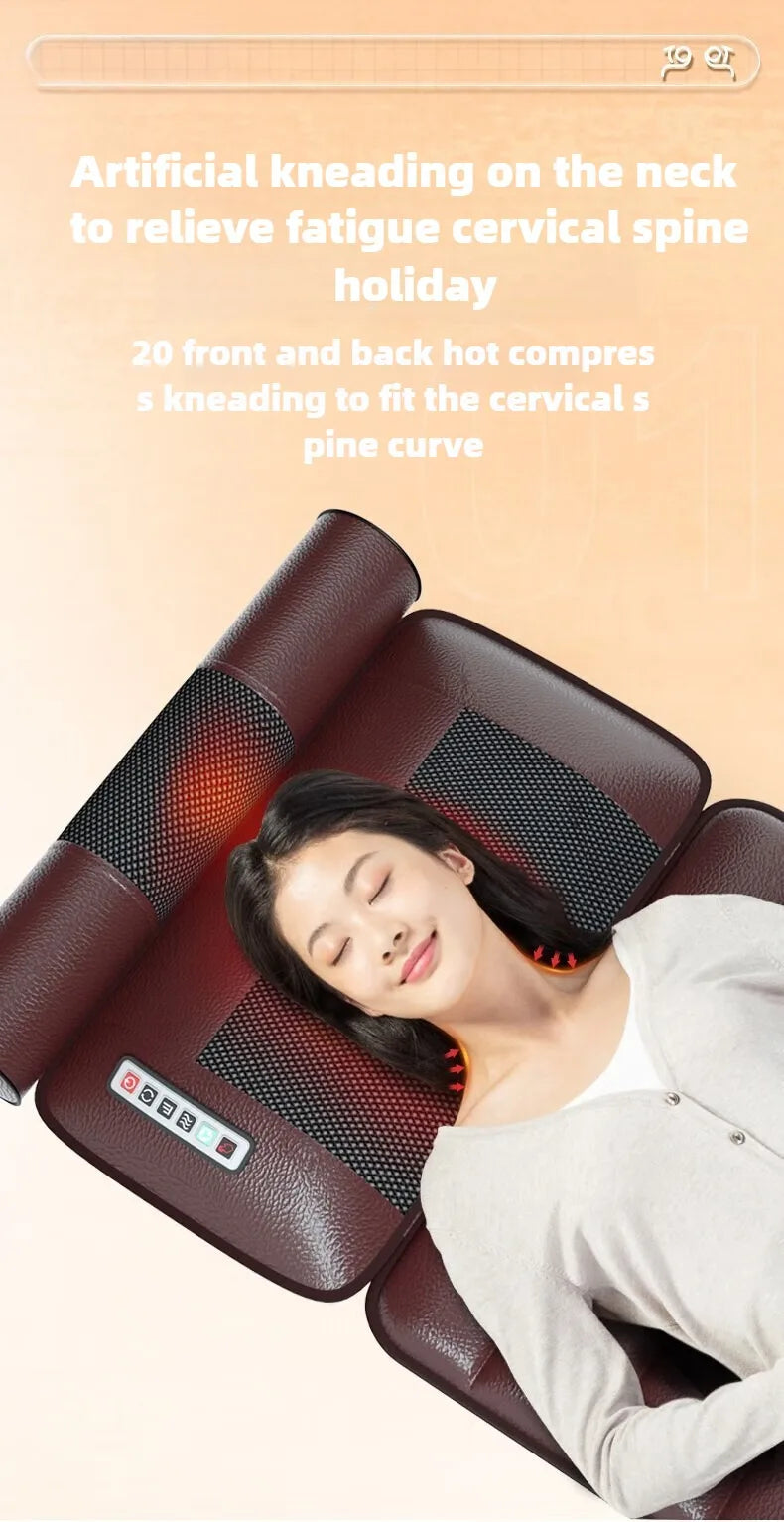 Electric Full Body Massage Mattress With Heating Hand Control.