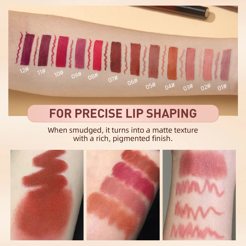 Lipstick Lipliner Pen Set Matte Velvet Lip Liner Pencil