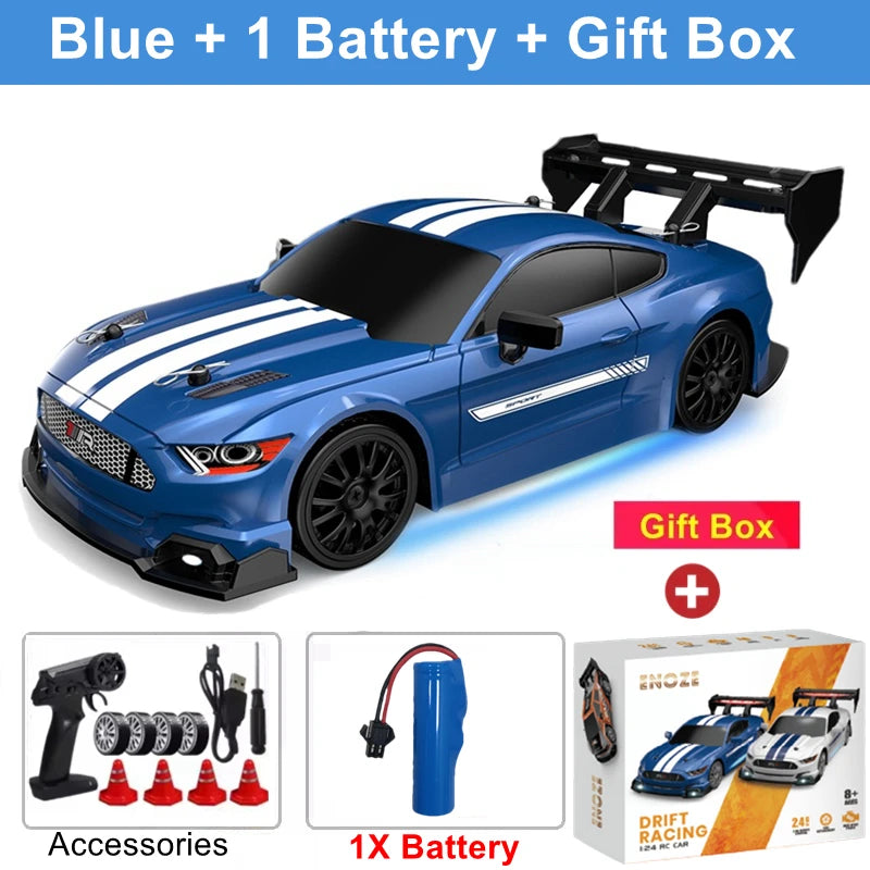 4WD RC Drift Car – High-Speed Remote Control Racing Vehicle with LED Lights and 2.4GHz Controller for Kids