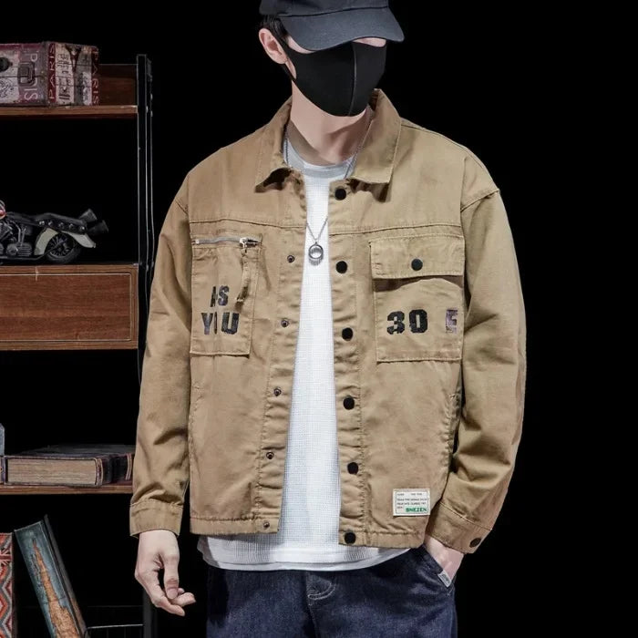 American Style Vintage Workwear Shirt Loose Casual Versatile Cotton Top Fashionable Simple Autumn Men's Clothing