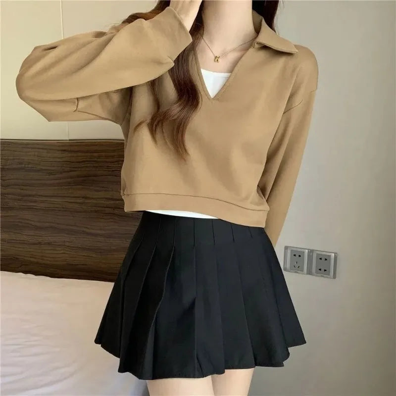 Sweatshirt For Women Cropped Matching Cheap Aesthetic Kpop Cotton