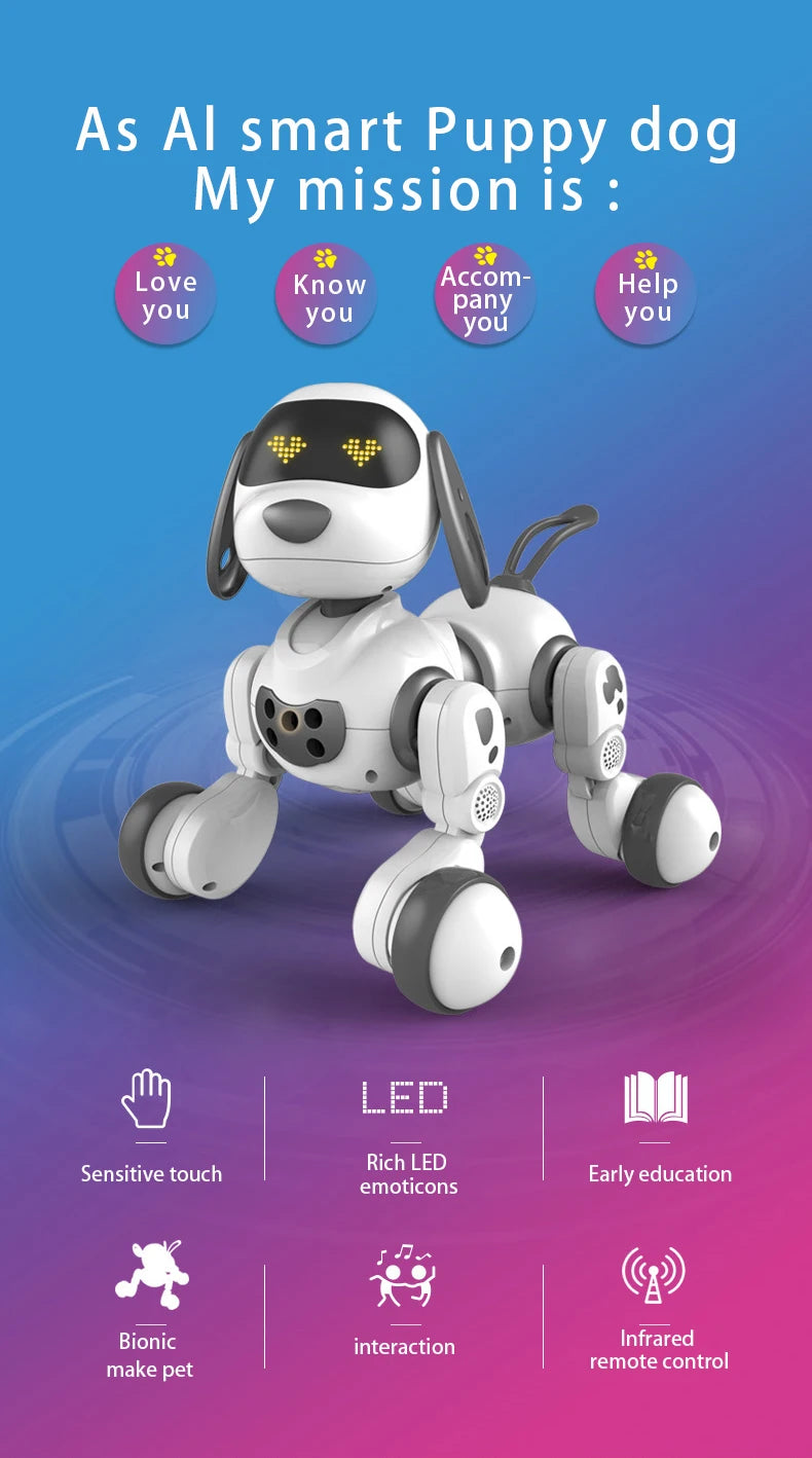 RC Robot Dog – Stunt Moves, Voice Command & Touch-Sense Music Toy for Kids (18011)