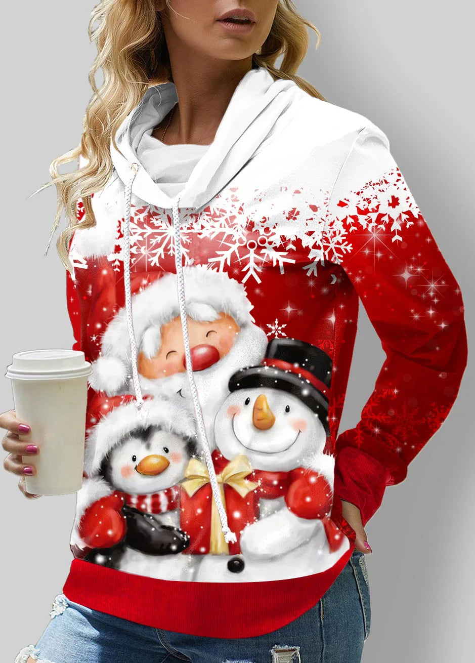 Women's Sweatshirt 3D Prints Christmas Theme Kawaii Graphics Long Sleeve T Shirt