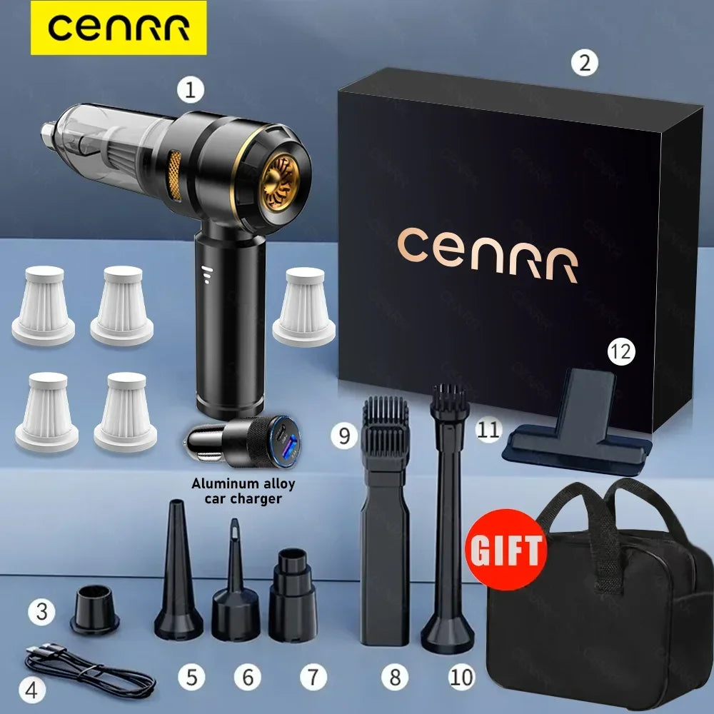 CENRR 998000PA Powerful Cordless Car Vacuum Cleaner – Portable Handheld Wireless Auto Cleaner for Car Interior and Accessories