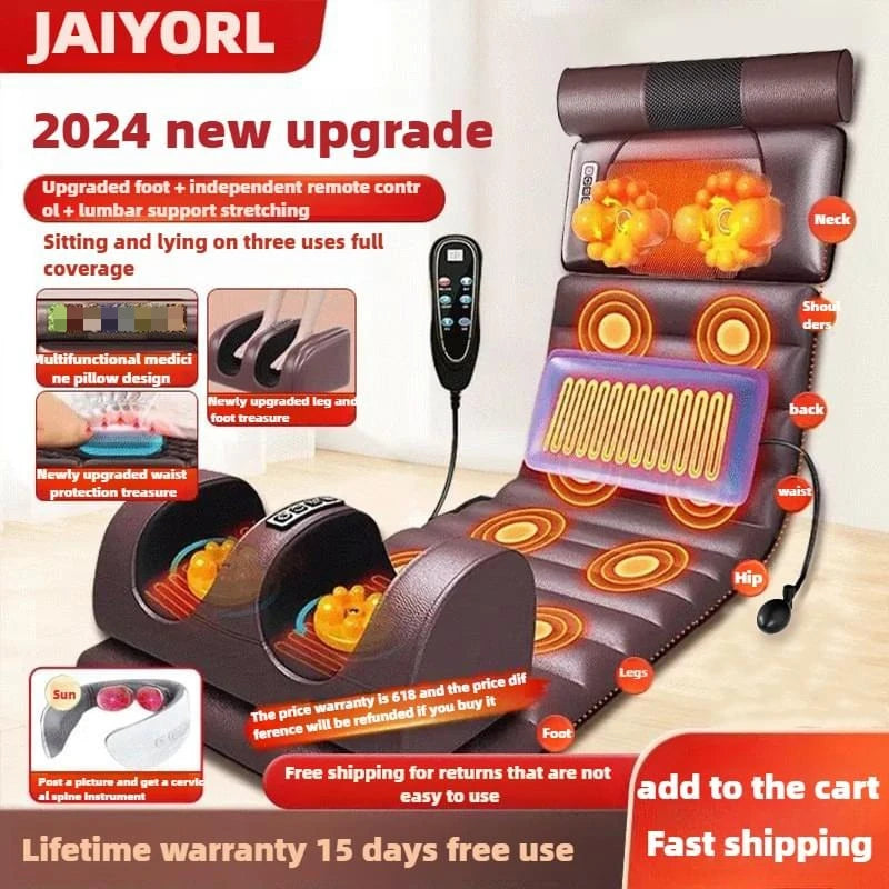 Electric Full Body Massage Mattress With Heating Hand Control.