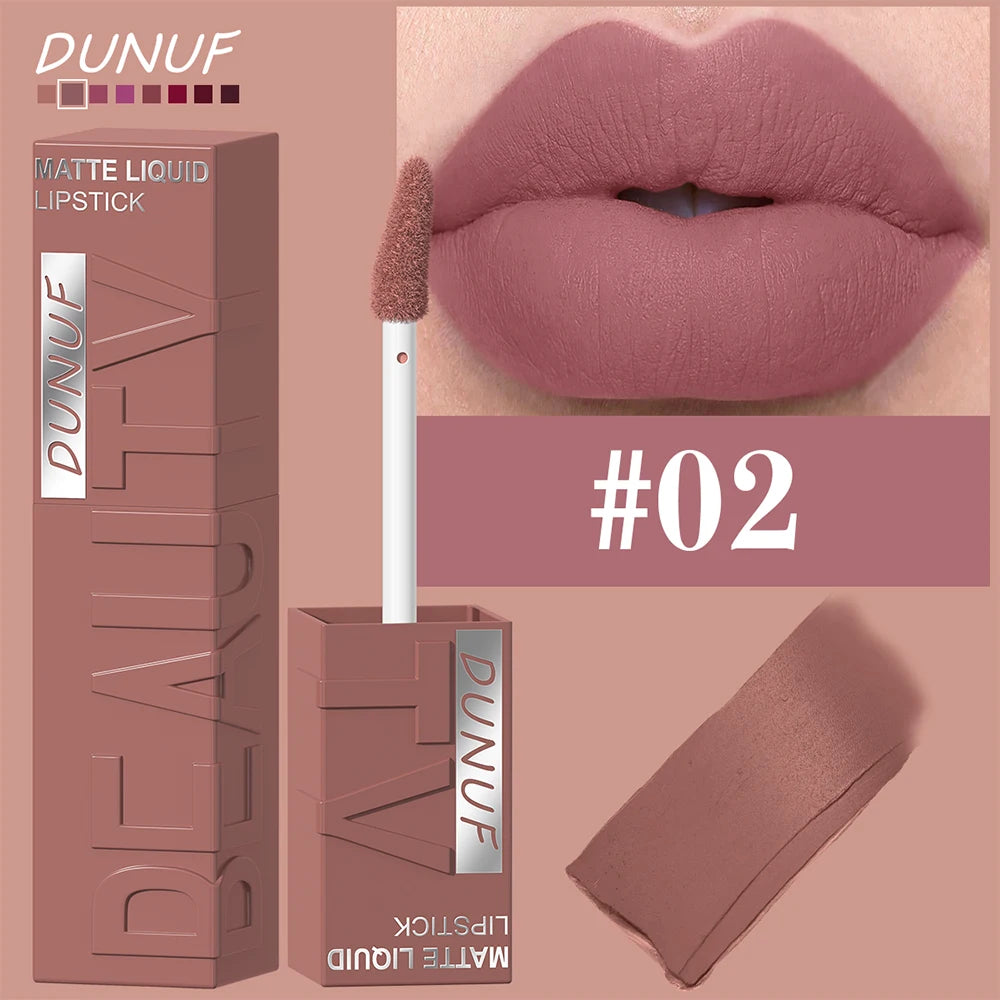 Matte velvet smooth easy-to-apply tube lip gloss waterproof.
