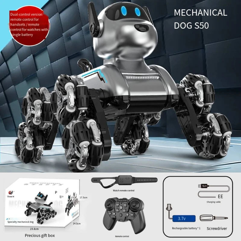 8-Wheel Stunt Mechanical Dog Toy S50 Intelligent Remote Control Robot Dog Kids Toy Car