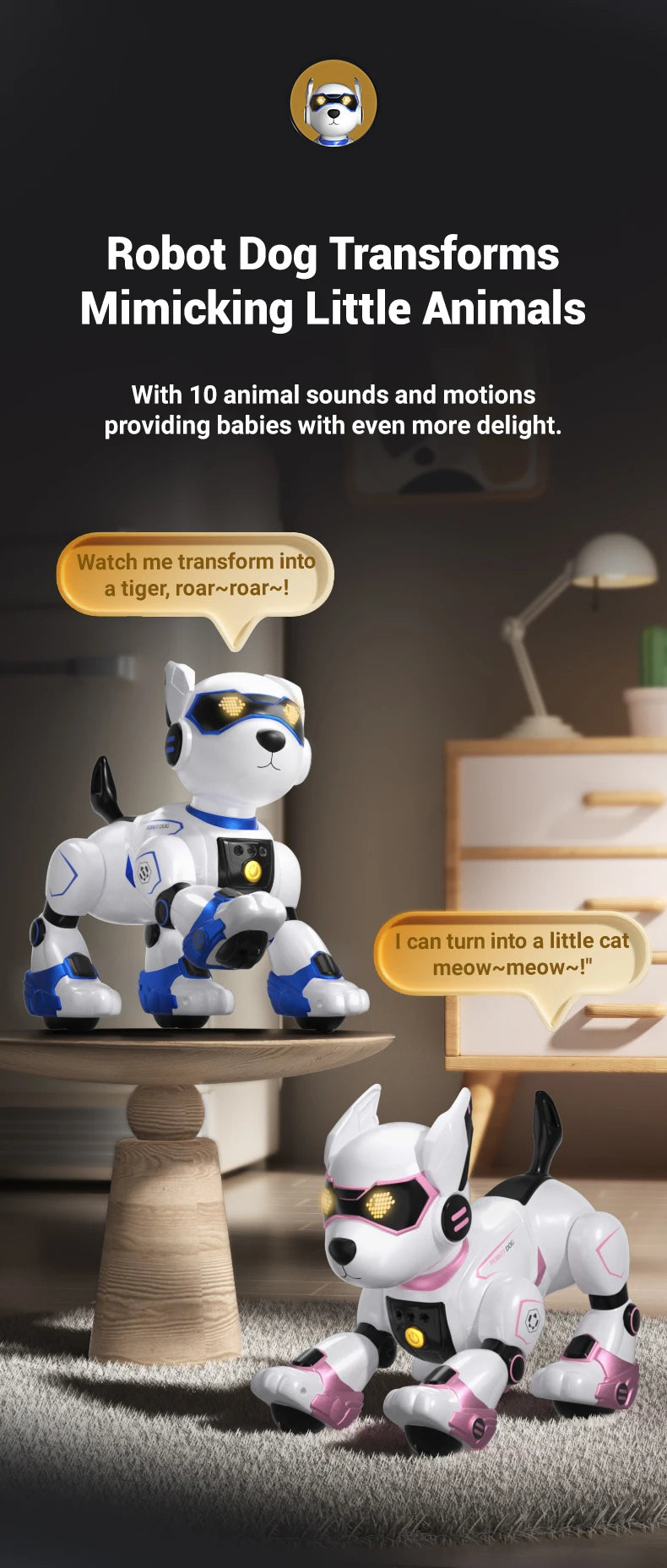 R27 Smart RC Robot Dog – Voice Interactive, Programmable Puzzle Toy for Kidss