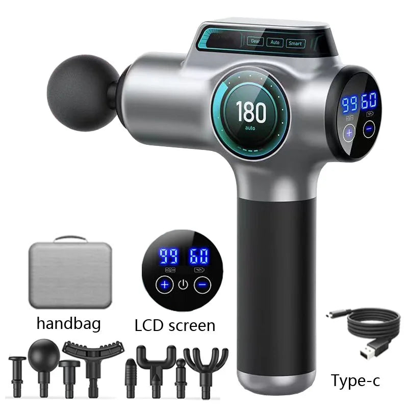 Elite 99-Level Percussion Massage Gun for Deep Muscle Therapy, Quiet Electric Body Massager for Fast Recovery and Pain Relief